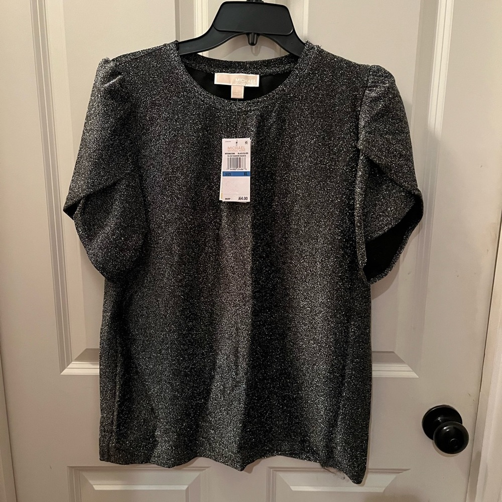 Michael Kors silver shimmer blouse - Picture 1 of 4